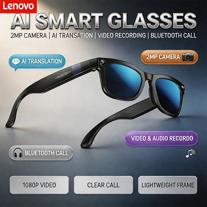 Audio Music Video - Kacamata Pintar Bluetooth AI Lenovo Dengan