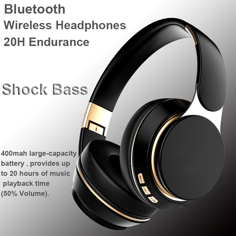 Audio Music Technology - Headphone Headset Nirkabel Bluetooth Dengan Mikrofon
