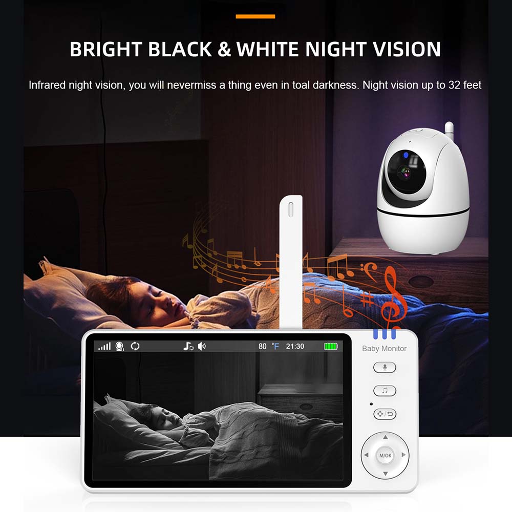 Monitor Bayi Video 5 Inch, Aud - Audio Music Video ulasan dan harga