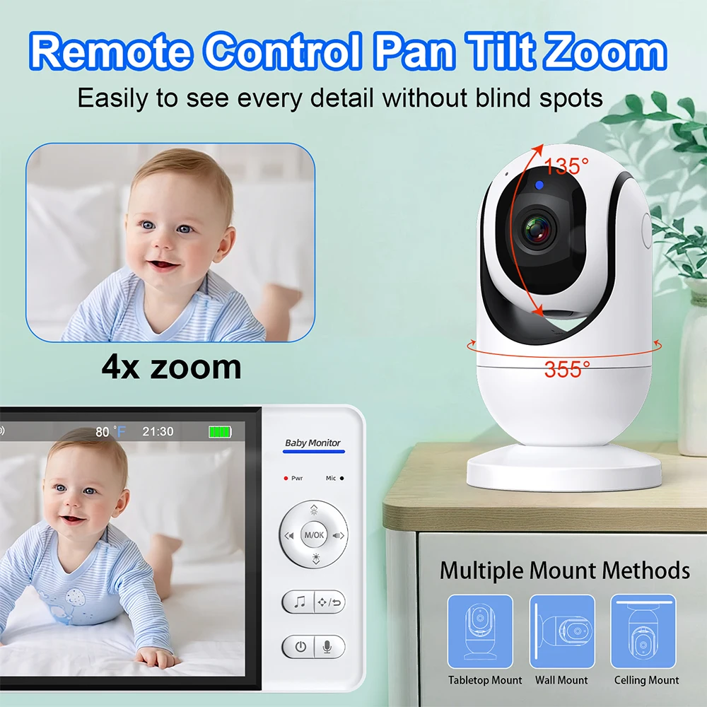 Tidak Ada WiFi Monitor Bayi 7  - Audio Music Video ulasan dan harga