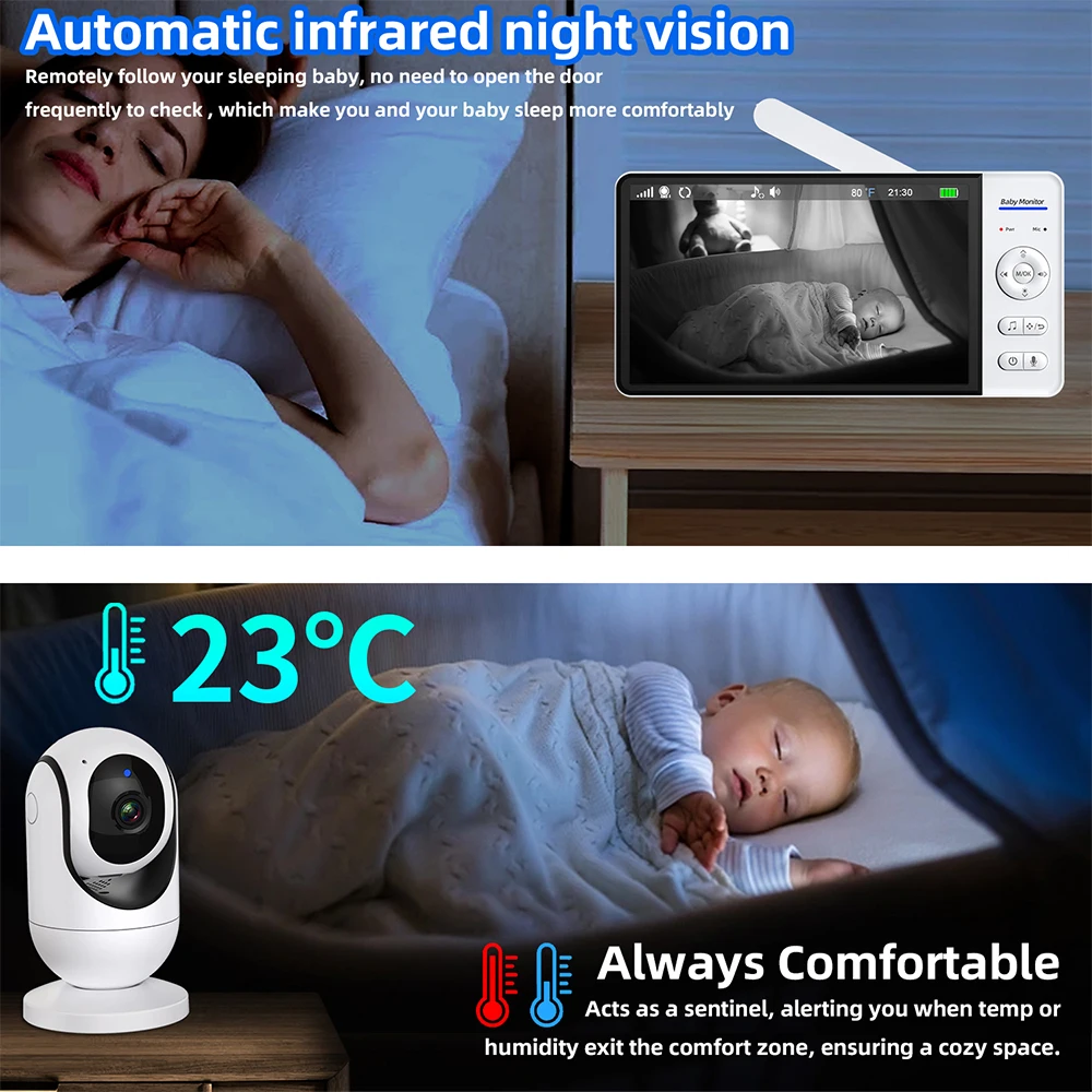 Tidak Ada WiFi Monitor Bayi 7  - Audio Music Video ulasan dan harga