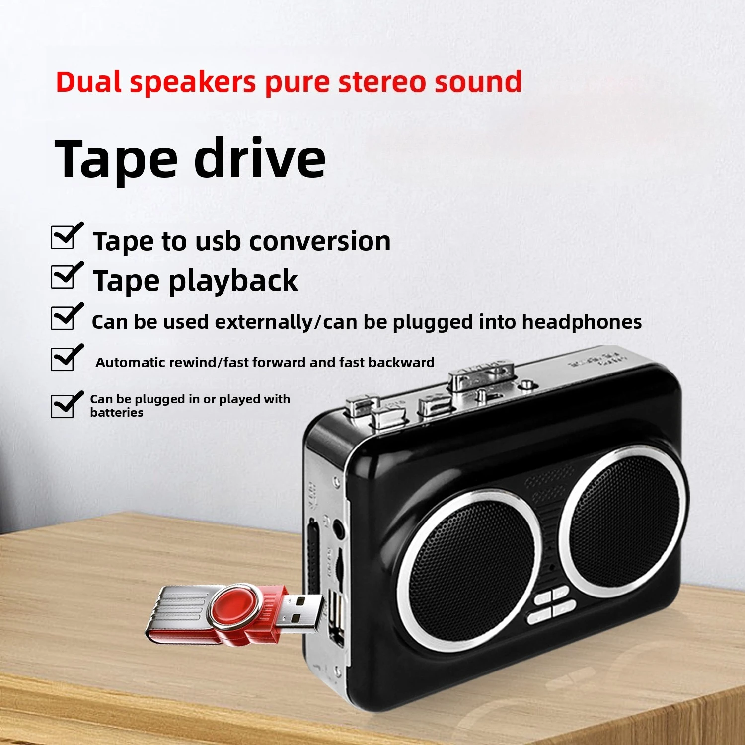 Pemutar Kaset USB, Perekam Aud - Audio Music Converter To Mp3 ulasan dan harga